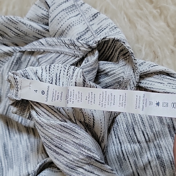 Lululemon Free To Be Serene Tank Tiger Space Dye Black White / Deep Coal - Picture 9 of 9